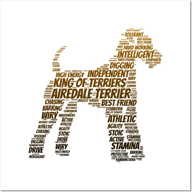Airedale Terrier Word Art Design Wall Art by Naves